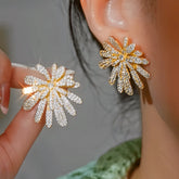 14K Gold-Plated Luxury Zircon Firework Earrings - elegant Zircon Firework Earrings