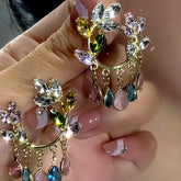 14K Gold-Plated Luxury Zircon Flower Earrings - elegant Zircon Flower Earrings