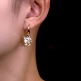 14K Gold-Plated Luxury Zircon Flower Tassel Earrings - elegant Flower Tassel Earrings