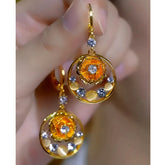 14K Gold-Plated Luxury Zircon Flower Tassel Earrings - elegant Flower Tassel Earrings
