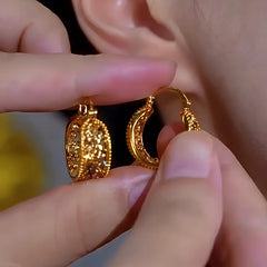 14K Gold-Plated Luxury Zircon Hoop Earrings - elegant Bezel-Set Zircon Hoops