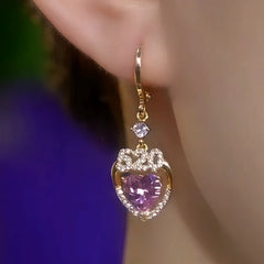 Close-up detail of the sparkling zircons and plating on the Purple Diamond Heart