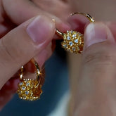 14K Gold-Plated Luxury Zircon Small Waist Earrings - elegant Zircon Small Waist
