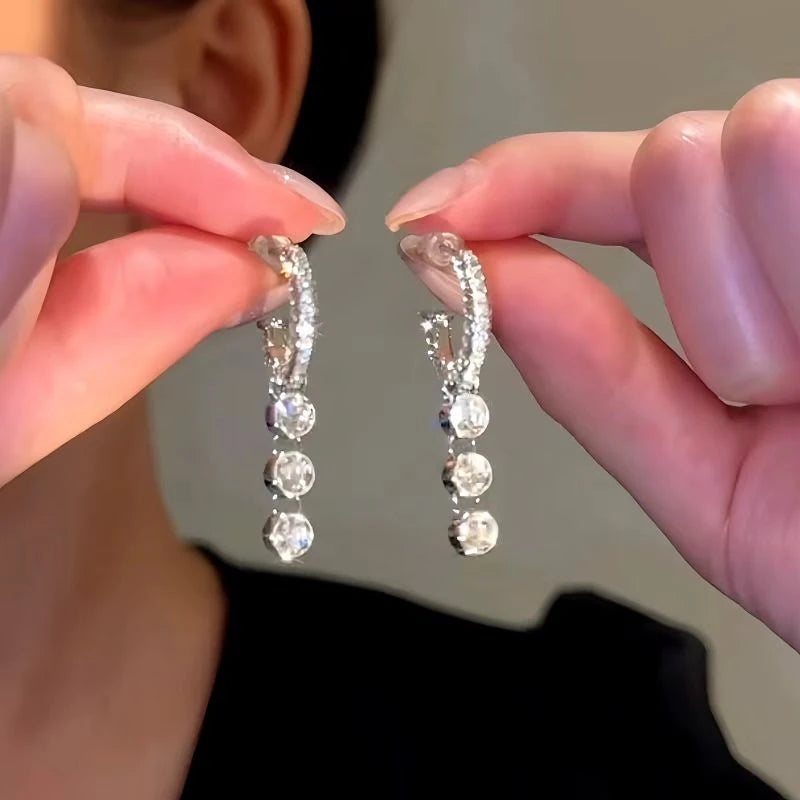 Close-up detail of the sparkling zircons and plating on the Zircon Water Drop