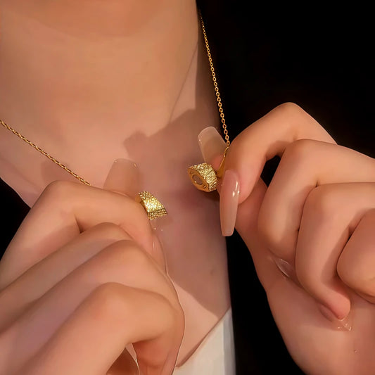 14K Gold-Plated Magnetic Zircon Diamond Candy Necklace - beautiful Diamond Candy Necklace