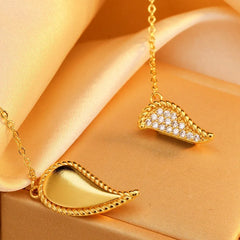 Close-up of the pendant and clasp on the Zircon Heart Necklace