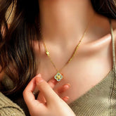 14K Gold-Plated Oil-Drop Flower Patchwork Necklace - beautiful Flower Patchwork Necklace
