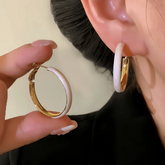 14K Gold-Plated Oil Drop Hoop Earrings - elegant Oil Drop Hoops