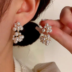 14K Gold-Plated Pearl Earrings - elegant Pearl Earrings