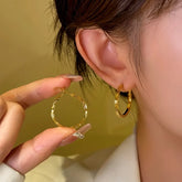 14K Gold-Plated Plan Hoop Earrings - elegant Plain Hoop Earrings