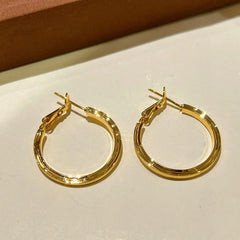 Angled view of the 14K Gold-Plated Plan Hoop Earrings