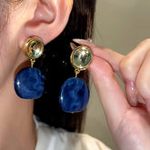 14K Gold-Plated Round Geometric Irregular Earrings - elegant Geometric Irregular Earrings
