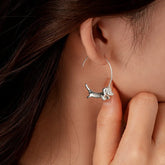 14K Gold-Plated Sausage Dog Threader Earrings - elegant Dog Threader Earrings