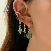 14K Gold-Plated Shell Earrings Set - elegant Shell Earrings Set