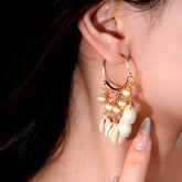 14K Gold-Plated Shell Tassel Earrings - elegant Shell Tassel Earrings
