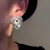 14K Gold-Plated Simple Heart Design Earrings - elegant Simple Heart Studs