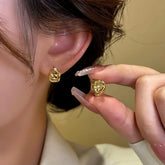 14K Gold-Plated Small Chain Hoop Earrings - elegant Chain Hoop Earrings
