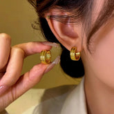 14K Gold-Plated Snake Bone Pattern Little Hoop Earrings - elegant Snake Hoop Earrings