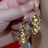 14K Gold-Plated Square Geometric Sequin Earrings - elegant Geometric Sequin Earrings