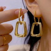 14K Gold-Plated Twisted Earrings - elegant Twisted Gold Earrings