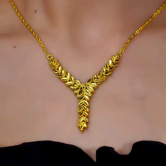 14K Gold-Plated Wheat Necklace - beautiful Wheat Necklace
