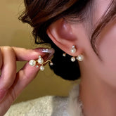 14K Gold-Plated Zircon Beads Earrings - elegant Bead Jacket Earrings