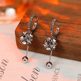 14K Gold-Plated Zircon Crystal Ball Earrings - elegant Crystal Ball Earrings