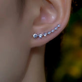 14K Gold-Plated Zircon Diamond Crawlers - elegant Diamond Ear Crawlers