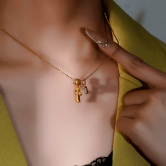 14K Gold-Plated Zircon Diamond Cross Necklace - beautiful Gold Cross Necklace