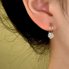 Close-up detail of the sparkling zircons and plating on the Little Hoop Earrings