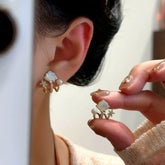 14K Gold-Plated Zircon Diamond Multi-Layer Claw Star Bead Stud Earrings - elegant Star Stud Earrings