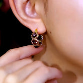 14K Gold-Plated Zircon Diamond Sunflower Hoop Earrings - elegant Sunflower Hoop Earrings