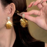14K Gold-Plated Zircon Diamond Tassel Earrings - elegant Diamond Tassel Earrings