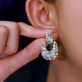 14K Gold-Plated Zircon Diamond Tassel Earrings - elegant Colorful Tassel Earrings