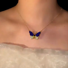 Styling the 14K Gold-Plated Zircon Diamond Temperature-Changing Butterfly Magnetic Necklace with a beautiful outfit
