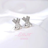 14K Gold-Plated Zircon Diamond X-Shaped Elegant Studs - elegant X-Shaped Studs