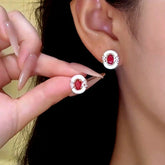 14K Gold-Plated Zircon Dimond Lady Windsor Stud Earrings - elegant Lady Windsor Studs