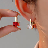 14K Gold-Plated Zircon Earrings - elegant Cherry Tassel Earrings