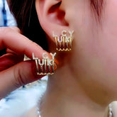 14K Gold-Plated Zircon Elegant Studs - elegant Lucky Clover Studs