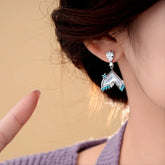 14K Gold-Plated Zircon Fishtail Tassel Earrings - elegant Fishtail Tassel Earrings