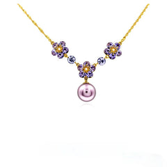 Close-up of the pendant and clasp on the Purple Flower Pearl