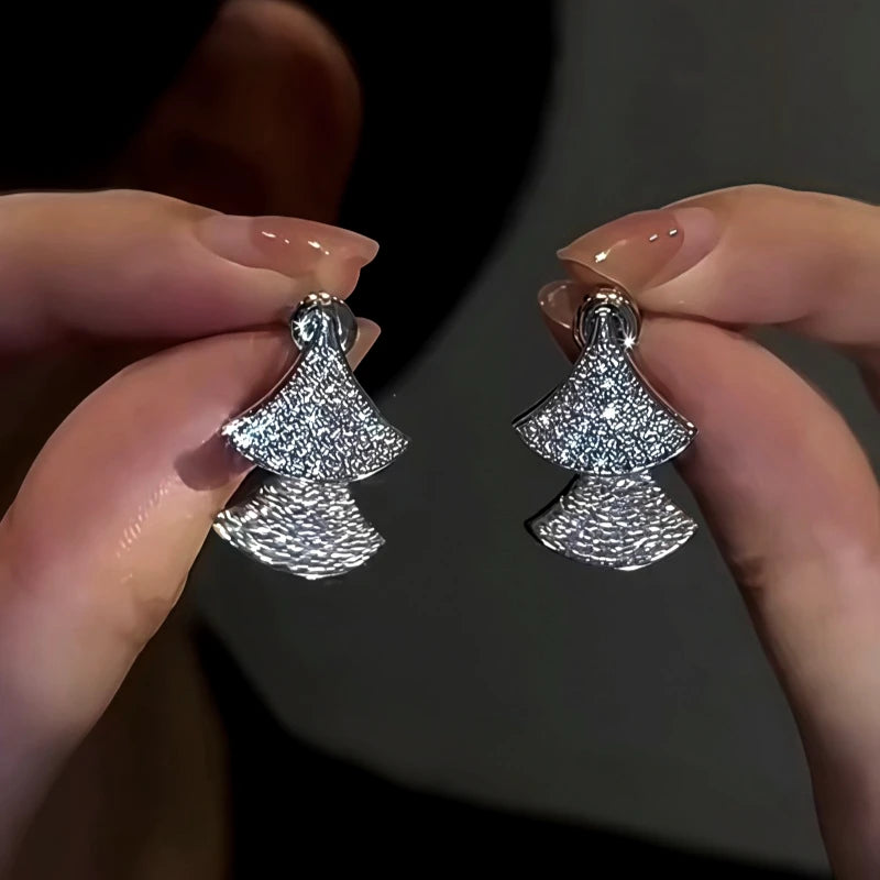 14K Gold-Plated Zircon Front And Back Earrings - elegant Crystal Ear Jackets