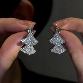 14K Gold-Plated Zircon Front And Back Earrings - elegant Crystal Ear Jackets