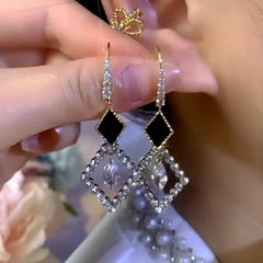 Close-up detail of the sparkling zircons and plating on the Diamond Ear Hooks
