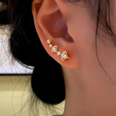 14K Gold-Plated Zircon Ginkgo Leaf Crawlers - elegant Ginkgo Leaf Crawlers