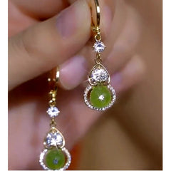 Close-up detail of the sparkling zircons and plating on the Lucky Gourd Drops