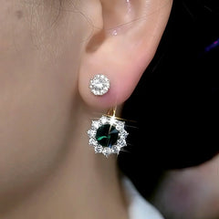 Close-up detail of the sparkling zircons and plating on the Green Ear Jackets