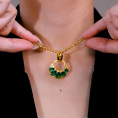 Close-up of the pendant and clasp on the Green Pendant Necklace
