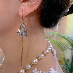 Close-up detail of the sparkling zircons and plating on the Heart Tassel Hooks