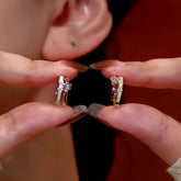 14K Gold-Plated Zircon Heart Hoop Earrings - elegant Heart Charm Hoops